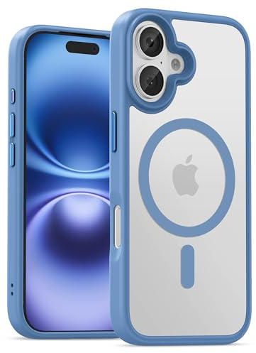 UNBREAKcable Magnetic for iPhone 16 Case 6.1-Inch, Compatible with MagSafe, Full Camera Protection, Built-in Magnetic Ring, Drop Protection Shockproof Slim Phone Cover-Light Blue