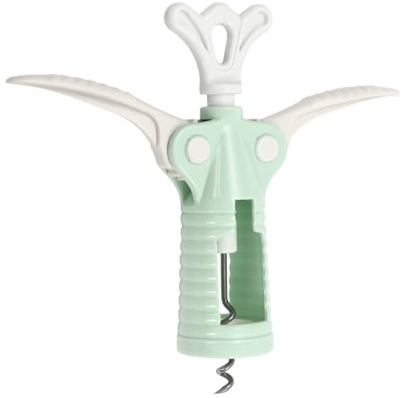 Bottle Opener | Winged Corkscrew Lever Style Wine Bottle Opener | Easy to Carry and Store High Toughness Wear Resistance for Home & Bar Easy Pull Cork Remover (Green)