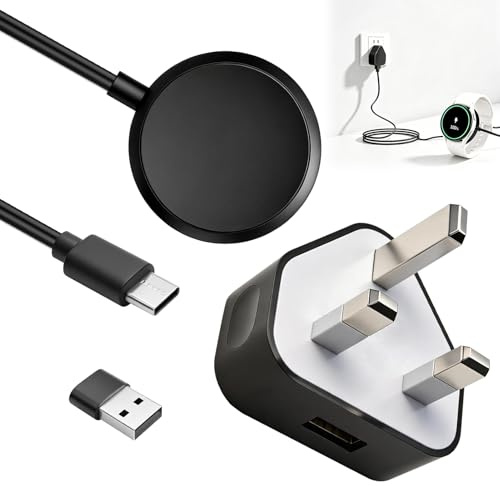 1M Smart Watch Charger Compatible with Samsung Galaxy Watch 8/7/Ultra/6/5/4 | USB C Magnetic Fast Charging Dock & Wall Charger with USB C to USB A Adapter, for Watch 4 Classic/3/Active 2/1, Portable
