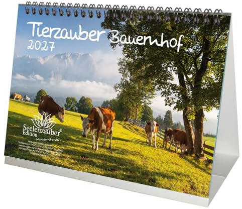 Tierzauber Bauernhof DIN A5 Tischkalender für 2027 verschiedene Tiere auf dem Bauernhof - Seelenzauber