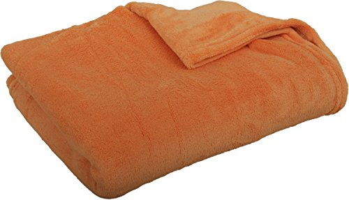 Bestlivings Kuscheldecke Tagesdecke 3XL ca. 290g/m² (orange / 220x240cm) Wohndecke für Bett, Sofa, Couch extra flauschig