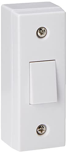Merriway BH02973 Architrave Switch and Pattress Box Single 1-Gang - White