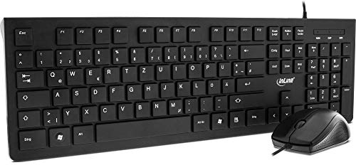 InLine Basic DesktopTastatur-Maus Set (USB-Kabel, Standard DE Layout, optisch 1200 DPI) schwarz
