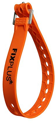Fixplus-Strap - Spannband zum Sichern, Befestigen, Bündeln und Festzurren, aus Spezialkunststoff mit Aluminiumschnalle aus dem Flugzeugbau, 46cm in orange