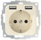 2USB inCharge Pro SI Schutzkontakt Steckdose mit integriertem USB Ladegerät 2,4A, kompatibel mit Reflex SI Serie Busch Jäger (Cremeweiß glänzend)