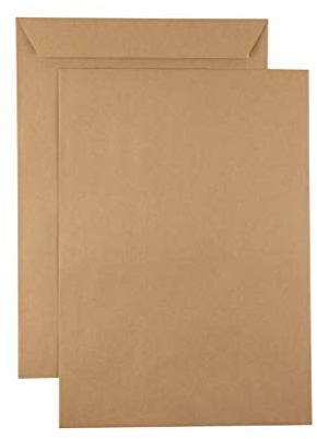 250 Faltentaschen Versandtaschen C4, haftklebend, braun, ohne Fenster (229x324+40mm)