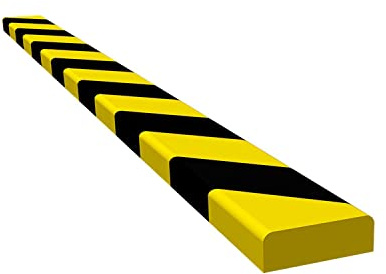Allcam WRP4YB PU Foam Strips Wall Bumpers with Hi-Vis Yellow/Black Stripes for Extra Safety Protection