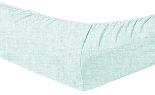 Zo!Home Topper Perkal Spannbettlaken Lino Melange Mint Green 160x200 cm