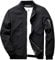 KEFITEVD Übergangsjacke Herren Frühling Sommer Männer Blouson Jacke mit Reißverschluss Taschen College Jacke Leichte Herrenjacke Schwarz L