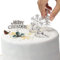 Evelay Cake Toppers Merry Christmas Cake Decoration 7pc silver gold Pieces Cupcake Toppers ylog Multi Purpose Decoration (7pc Silver)