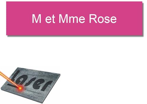 Mygoodprice Targhetta autoadesiva con incisione per campanello e citofono, 6 x 1,5 cm, personalizzabile da 1 a 2 righe, rosa