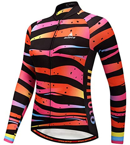 TELEYI Women's Cycling Jersey Long Sleeve Bike Jacket Biking Shirt Quick Dry Breathable Mountain Bicycle Clothing