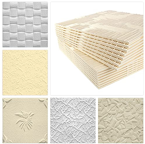 Deckenplatten aus Styropor EPS - Deckenpaneele leicht & robust im modernen Design - (2QM Sparpaket NORMA2 WEISS 50x50cm) Deckenplatte Decke Paneele