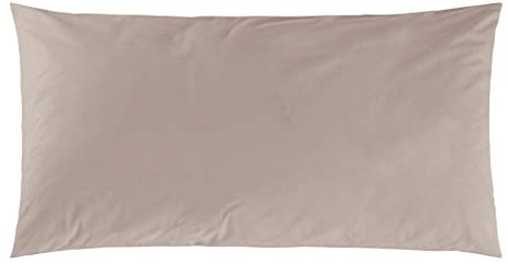 Decoper ® Mako-Satin Kissenbezug aus 100% Baumwolle | Atmungsaktiv & kuschelig weich | Farbe Taupe Beige | 1 teilig - 40 x 80 cm