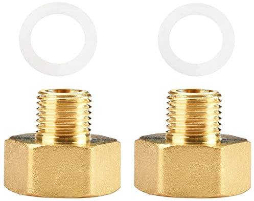 Nutmanel Adaptateur de Gaz, 1/4 vers 1/2 Adaptateur pour Cuisinière à Gaz, Raccord de Tuyauterie en Laiton avec Bague d'étanchéité