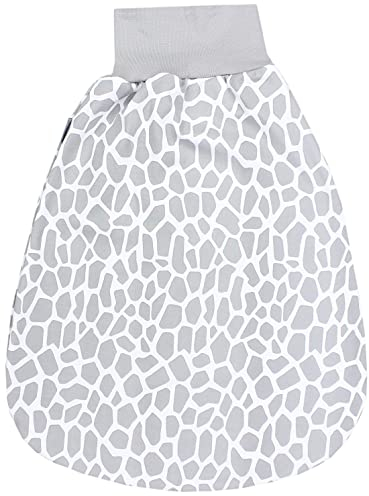 TupTam Baby Strampelsack mit breitem Bund – Unwattierter Schlafsack Baby aus Baumwolle für Frühling & Sommer, Farbe: Giraffe, Größe: 6-12 Monate