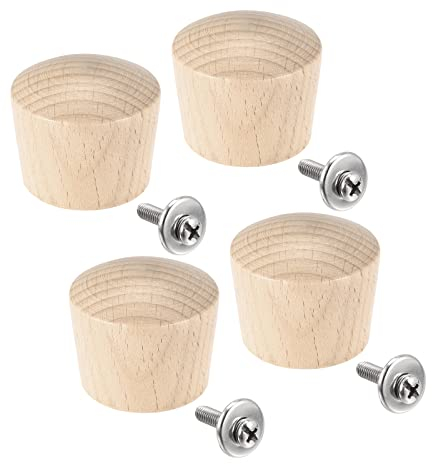 sourcing map Universal Pot Lid Knob, Wooden Replacement Knob 41x34mm for Pan Pot Cover Lid, Pack of 4