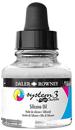Daler Rowney System3 Huile de silicone pour liquide acrylique 29,5 ml – Huile de silicone multi-usage pour effets cellulaires – Silicone liquide pour artistes et étudiants – Facile à utiliser
