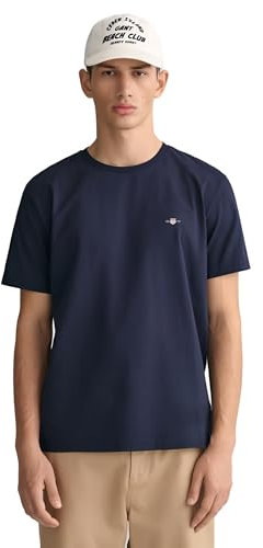 GANT Mens Shield Short Sleeve T-Shirt - Navy 433 - M