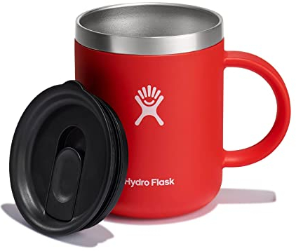 HYDRO FLASK - Tasse Isotherme Café de Voyage 354 ml (12 oz) - Gobelet Isotherme en Acier Inoxydable - Poignée et Couvercle à Pression - Sans BPA - Goji