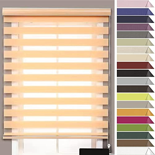 RYNS Seitenzugrollo Verdunklungsrollo 115x260cm Klemmfix ohne Bohren verdunkelnd Thermorollo Hitzeschutzrollo Verdunklungsvorhang für Fenster&Tür Küche Büro, Creme Farben