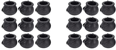 Dawafit 20 Pezzi Nero Calderone Porta Caramelle Pentola Manico Secchiello per Caramelle di Bollitore