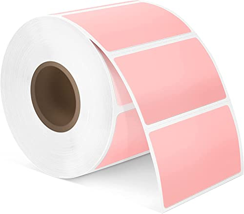 Phomemo 2.25''*1.25'' Rosa Versandetiketten Selbstklebend1000 Etiketten/Rolle, kompatibel mit MUNBYN, Phomemo, Polono Etikettendrucker, BPA-freie Thermoetiketten für Barcode, Adressetiketten-57x31mm