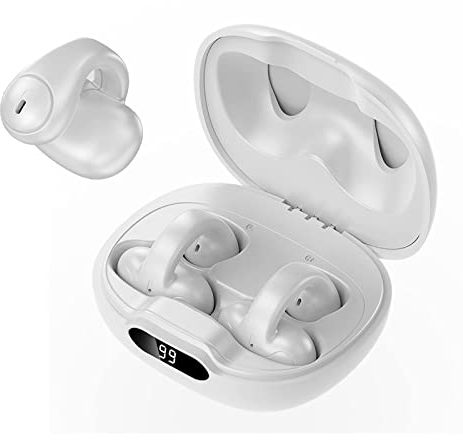 Open Ear Kopfhörer Bluetooth Luftleitung Knochenschall Sportkopfhörer wasserdicht Gym Kopfhörer Bluetooth mit Mic Clip On Ohrhörer Noise Cancelling Wireless Earbuds mit Ohrbügel für Sport Laufen Gym