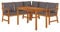 vidaXL Garten Essgruppe 4-TLG., Gartenmöbel Set mit Kissen, Gartengarnitur Sitzgruppe Modulares Design, Lounge Sofa Bank Tisch, Massivholz Akazie
