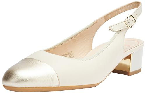 ara Damen Nizza Pumps, Platin,MARMOR, 38.5 EU Weit