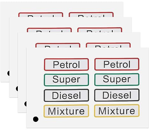 SG Store 32 Stück Kraftstoffaufkleber Benzin Diesel Super Mischung Öltank Etiketten Wasserdicht Selbstklebend Hinweis Markierung Aufkleber für Öl/Dieseltanks Kraftstoffbehälter 6 x 2 cm