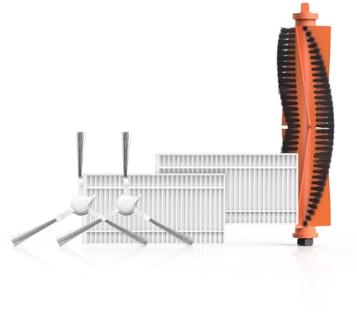 EZVIZ Kit de Cepillo Principal&Lateral y Filtro de Alta Eficiencia Compatible con Robot Aspirador y Fregasuelos RC3/RC3 Plus, Paquete de Accesorios para RC3 Serie Robot Vacuums Auto con Cepillo Doble