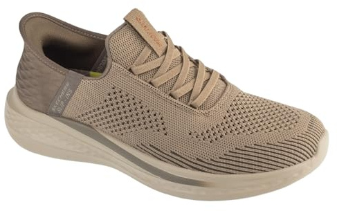 Skechers Herren Slade Quinto Trainer, Khaki Knit, 43 EU