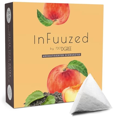 720°DGREE InFuuzed Geschmack Eistee Pfirsich - 25 Beutel mind. 12,5 Liter - Kein Zuckerzusatz, Ohne Kalorien - Natürlich lecker für Deine Trinkflasche: Die Getränke Alternative zu Eistee, Limonade