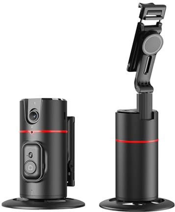 Auto Tracking Phone Holder, 360° Auto Rotating Smart Face & Body Track Plug & No App Required Cellphone/Pad/Camera Stand Desktop Tripod Gimbal Stabilizer for, Tik Tok, Vlog Live Streaming
