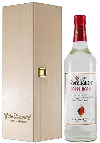Echter Nordhäuser Doppelkorn 1L mit Geschenk-HK
