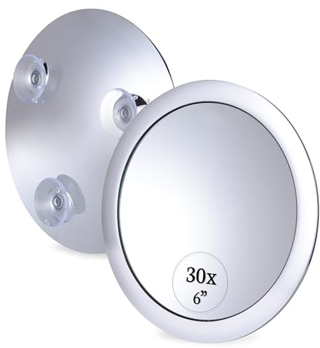 Mirrorvana Kosmetikspiegel mit 30fach Vergrößerung - Vergrößerungsspiegel mit 3 Saugnapf für Make-up, Kosmetik und Bad - Magnifying Makeup Mirror - 15 Zentimeter (Chrom)