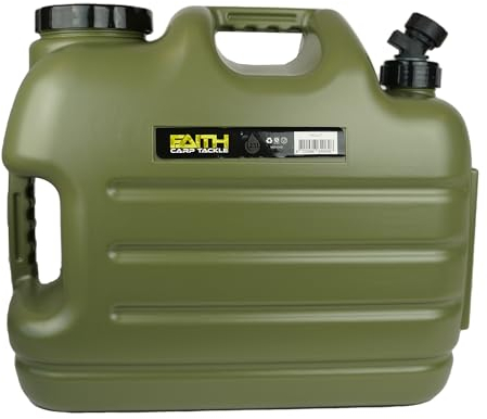 Faith Bidon d'eau avec Robinet - 25 LTR - 43x24x35.5cm - Vert - Sécurité Alimentaire - Poignée - Robinet de vidange - Convient pour Le Camping et la pêche - Polyéthylène - Fiabilité en déplacement