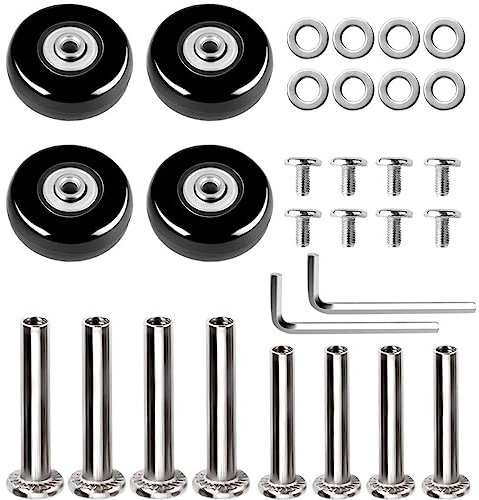 VALICLUD Kofferräder Ersatz 360 Spinner 40 X 18 Mm Kits Gepäck Reiserad Doppelzubehör Universal Gummi Drehbar Trolley Rollen Lager Reparaturwerkzeuge Set