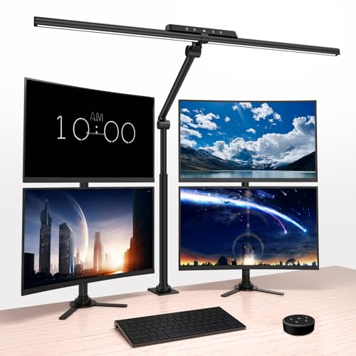 OOWOLF Schreibtischlampe LED Volles Spektrum – 24W 81.5 cm Gestensteuerung & Fernbedienung Beleuchtung Tischlampe 5 Farbmodi Blendschutz für Multifunktion Heimbüro, Video Produktion, Spiel eSports