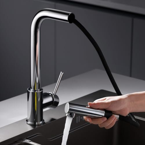 IMEX - Grifo de Cocina Extraible | Grifo Monomando Fregadero | Griferia de Cocina con Mangera Flexible 360º | Serie Malta | Color Cromado