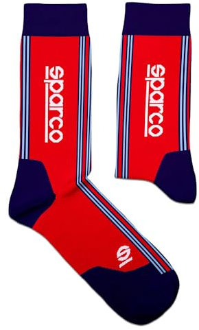 sparco Unisex Calcetines Diseño Martini-r Talla 41-46 Rojo/Azul Marino Socken, rot, 41