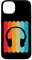Carcasa para iPhone 14 Plus Auriculares Silhouette Retro Vintage Líneas 70s 80s Distressed