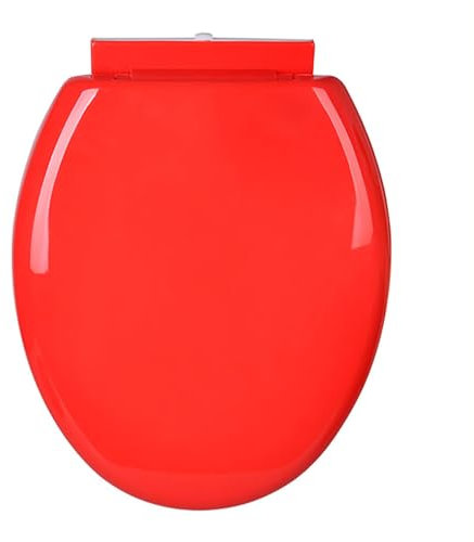 Brigtviee Abattant WC avec Frein De Chute,Type O SièGe De Toilette Coloré, MatéRiau PolypropylèNe éPais Lunette WC, 36.5 * 46cm,S'EnlèVe Facilement pour Le Nettoyage,Rouge