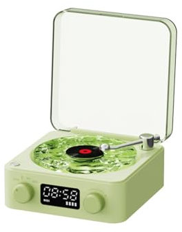 getuse Waves Vinyl Bluetooth Speaker with Three Ambient Lights, Aqua Music Player with Rotating Turntable - Relaxing Sounds, Bedroom Speaker Decoration (Seaweed Green)