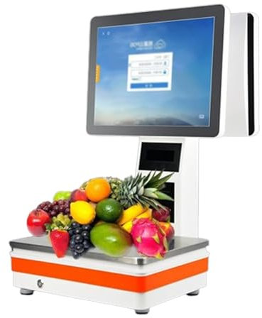 All-in-One-Wäge- und Registrierkassenmaschine, 15,6-Zoll-PC-Waage mit Doppelbildschirm, intelligente Kassiererwaage, All-in-1-Maschine, intelligente Registrierkassenwaage mit Doppelbildschirm, integr