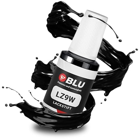 BLU Stylo de Retouche de Peinture Noir Compatible avec AUDI LZ9W Noir Ebony | Réparation de Peinture Automobile
