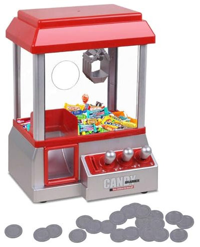 Ccarzzi Greifautomat für Kinder Mini Candy Grabber Süßigkeitenautomat Spielautomat mit Soundeffekten und 3 Joysticks, Geeignet für Kinder ab 3 Jahren
