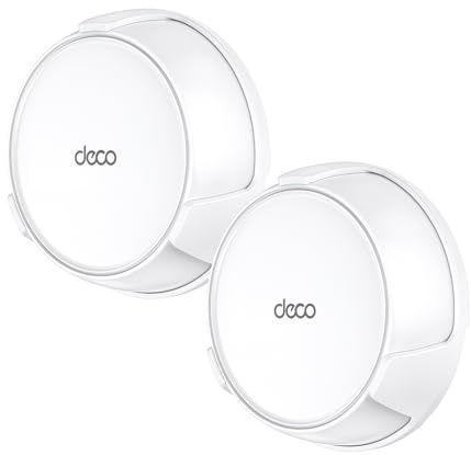 XLTTYWL® Wandhalterung für TP-Link Deco BE23/BE25/BE3600/BE5000(Weiß, 2er) | Für Deco BE23/BE25/BE3600/BE5000 2er-Pack, integriertes Kabelmanagement, ABS, ideal für WLAN-Optimierung in Büro & Wohnzimmer