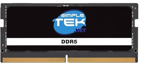 SIMPLETEK - Modulo RAM DDR5 SODIMM 16 GB 4800 MHz CL40 in formato notebook, bassa tensione 1,1 V, colore nero